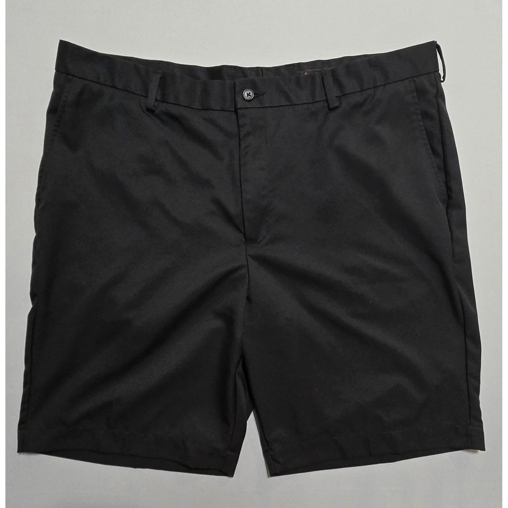 Greg Norman Golf Shorts Mens 40 Black Flat Front‎ Performance Polyester TL103322